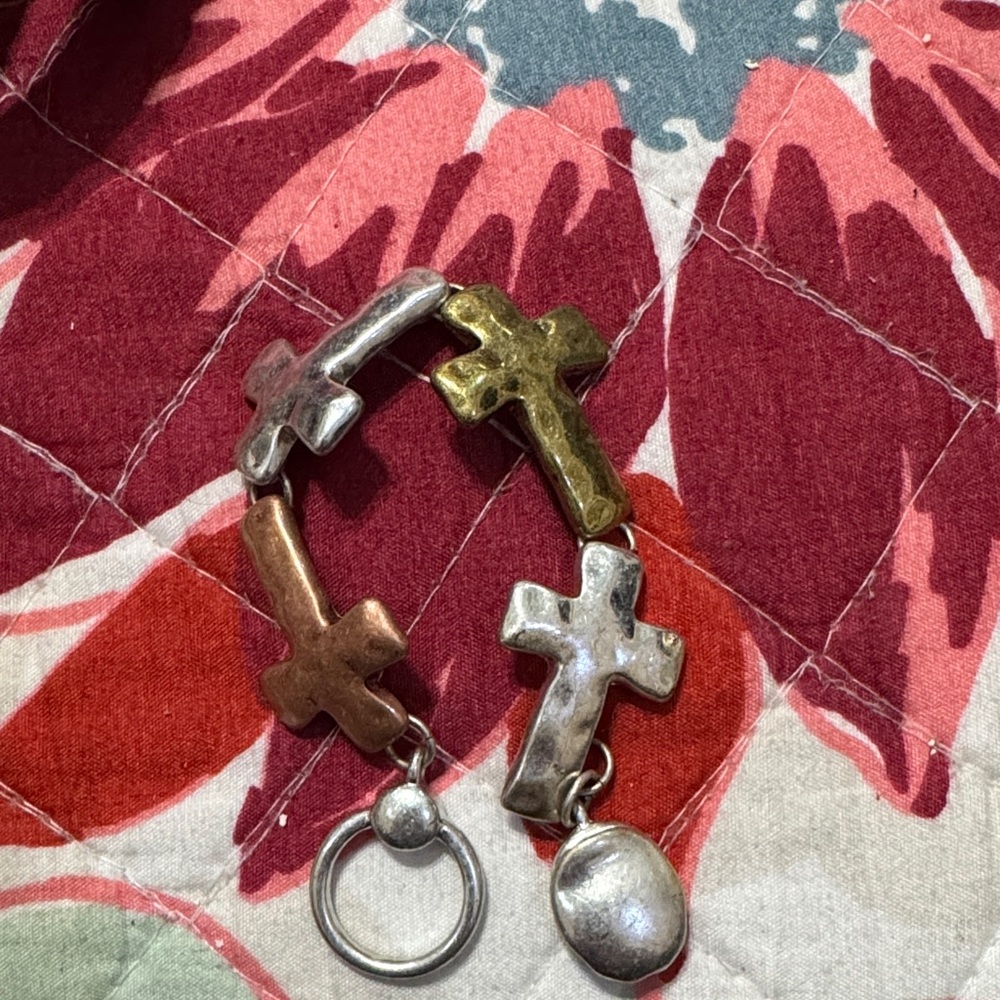Multicolor Cross Charm Bracelet